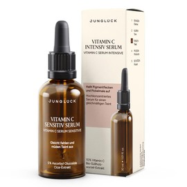 JUNGLÜCK Vitamin C Serum Face Sensitive - Anti-Ageing Serum Against Pigment Spots, Redness and Dark Circles - Face Serum Reduces Fine Wrinkles and Protects Against Light-induced Skin Ageing