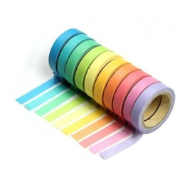NUOBESTY Decoración Colorida 10 Rollos Cinta Adhesiva De Colores Cinta Adhesiva Washi Cinta Washi De Colores Cinta Washi Decorativa Papel Japones Pegatinas De Estrellas