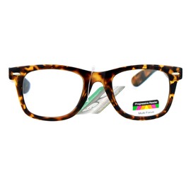 JuicyOrange Multi Focus Progressive Reader Glasses 3 Powers in 1 Square Tortoise +1.50