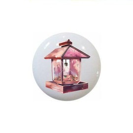Spring Bird Feeders Birds Flowers Squirrel by DC on 1.5" DECORATIVE Glossy Ceramic Dresser Drawer PULLS Cabinet Cupboard KNOBS (09)