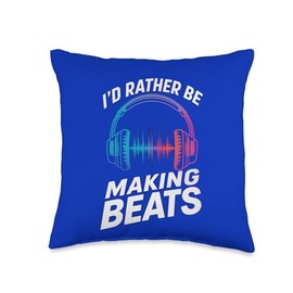 I'd Rather Be Making Beats Funny Producer Beat Maker Throw Pillow