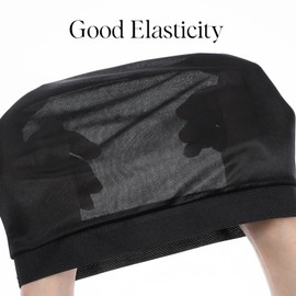 Heclia 3Pcs Satin Wave Caps, Silky Stocking Wave Cap for Men, Wide Strap Band Cap Elastic Bonnet Hat for 360, Unisex Adults Sleeping Shower Beanie Caps, Good Compression Over Durag