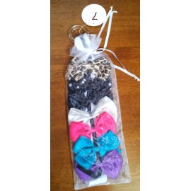 Unbranded Hair Bows 7 Pcs Clip Style Purple-Teal-Pi