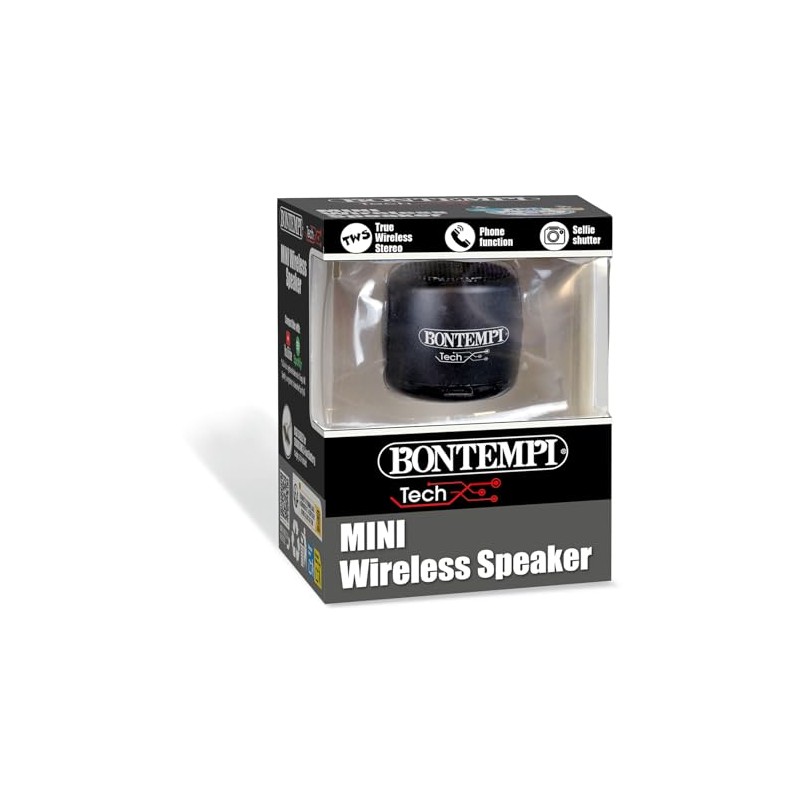 Bontempi | Mini Lautsprecher Wireless Farbe Schwarz, Einfache und Schnelle