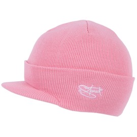 2Stoned Deluxe Hat with Visor Beanie Cap in 10 Colours and 2 Sizes for Women, Men and Children, rose