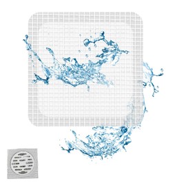 Shower Drain Cover Hair Catcher - 15 Pcs Disposable Hair Drain Stickers Shower Drain Mesh Stickers, Bathroom, Laundry, Bathtub, Kitchen, Sink, for Human and pet Hair (Square)