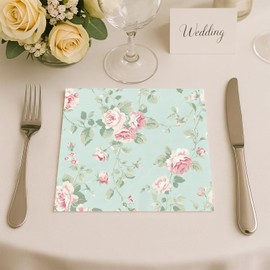 120Pcs Pink Floral Cocktail Napkins Disposable Paper Spring Flower Blossom Lunch Napkin for Summer Wedding Tea Birthday Party Bridal Baby Shower