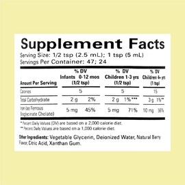 CHILDLIFE ESSENTIALS Liquid Iron - Liquid Iron Supplements for Kids, Iron Drops, Toddler Iron Supplement, Iron Liquid, Iron for Kids, Baby Iron Supplement, Gluten Free - Natural Berry, 4 Fl Oz | CHILDLIFE ESSENTIALS