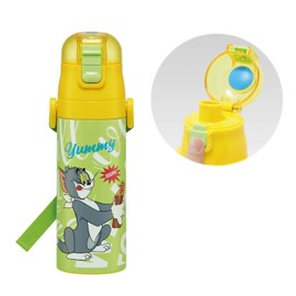 Skater SDC4 Children's Stainless Steel Water Bottle, Direct Drinking, 16.5 fl oz (470 ml), Lightweight Type, For Tom and Jerry Eat, Cold Insulation, Sports Bottle, For Kids