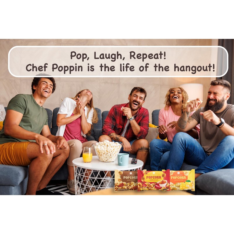 CHEF POPPIN Asian-Style Gourmet Flavored Popcorn, Non-GMO Corn, All Natural,