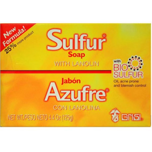 Sulfur Acne Treatment Soap with Lanolin - 3 Pack of 4.40oz Soap