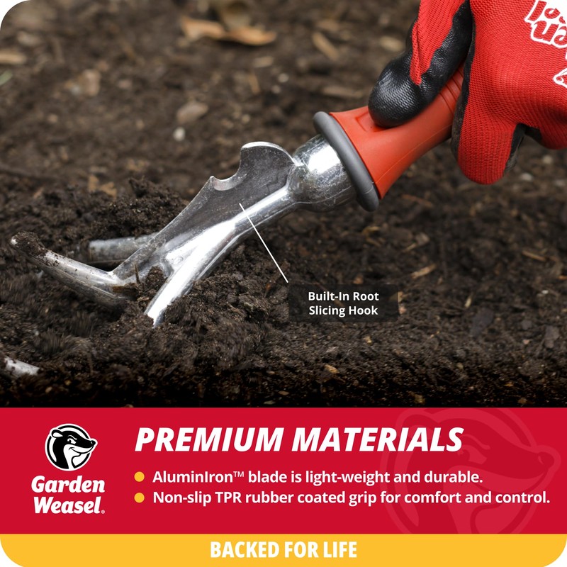 Garden Weasel Double-Sided Garden Cultivator/Tiller | Cultivate, Till, Break Up