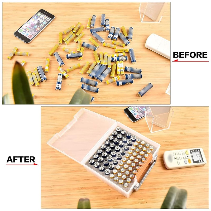 FULLCASE Battery Storage Organizer Holder Holds 72 AA AAA Batteries,