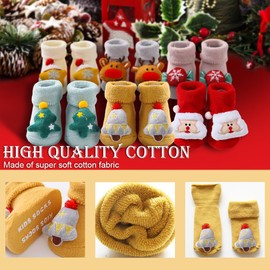 Bseical Rattle Socks Baby Christmas Socks Baby Non-Slip Baby Socks Christmas Children Cotton Newborn Baby Toy Stomach Position Rattle Rattle Socks, b