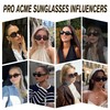 Pro Acme Trendy Oval Sunglasses,Retro Chunky Thick Frame UV400 Protection