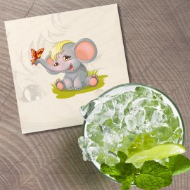 Unbranded Elephant Funny Animal 4'' X 4'' Square Wooden Coaster