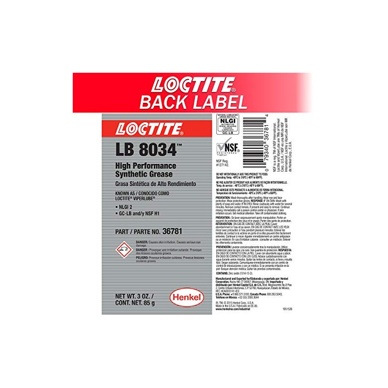 Loctite 36781 ViperLube High Performance Synthetic Grease Tube - 3