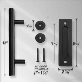 SOZOMO Manija de Puerta de Granero,Tirador de Puerta,con Tirador de Dedo Empotrado,Mango de Puerta Oscilante Resistente,Puerta de Jardín Cobertizo Deslizante Tirador de Puerta,con Tornillos de Montaje ,para Puerta de Granero para Puertas,Garajes,Cobertiz