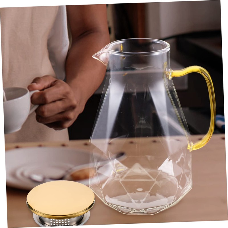 Ciieeo Glass Beverage Serving Pitcher with Lid Elegant Iced for