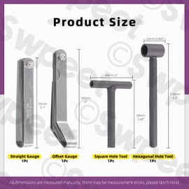Swpeet 4Pcs Adjusting Valves Tools Set, Motorcycle Engine Valve Screw Adjusting, Include Square Hole Tool, Hexagonal Hole Tool, Straight Feeler Gauge and Offset Feeler Gauge(Metric and Imperial)