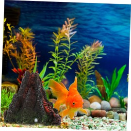 ORFOFE 1pc Pneumatic Volcano Resin Aquarium Decor Realistic Underwater Landscape Ornament for Fish Tanks Creative Artificial Fish Tank Decoration for Aquatic Environments