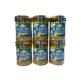 Sea Tales Albacore Fillets in Extra Virgin Olive Oil with Lemon in Jar - 100% Pole & Line Wild Sustainably Caught - High Protein Food - Keto Friendly - 7 oz. Jars (Pack of 6)
