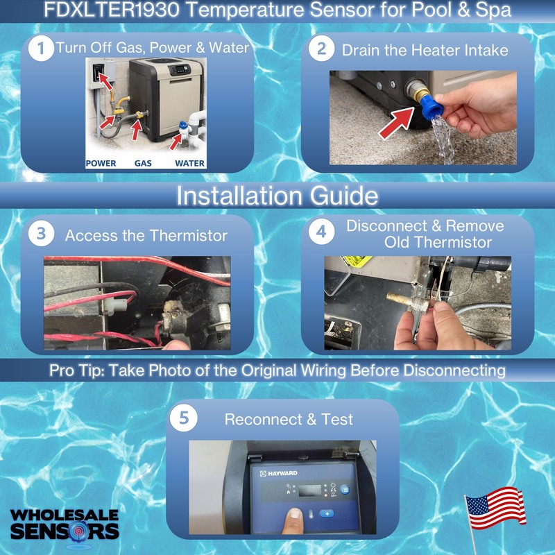 Wholesale Sensors Replacement Hayward FDXLTER1930 Heater Thermistor Sensor, Made in