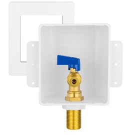 HeSun Sweat Ice Maker Outlet Box,Inlet 1/2 Inch MIP x Outlet 1/4 Inch OD Compression Connection,with 1/4 Turn Shut Off Valve