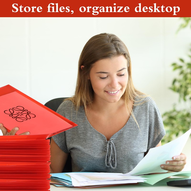 ReliThick 12 Pack Plastic Envelopes with Button and String Tie