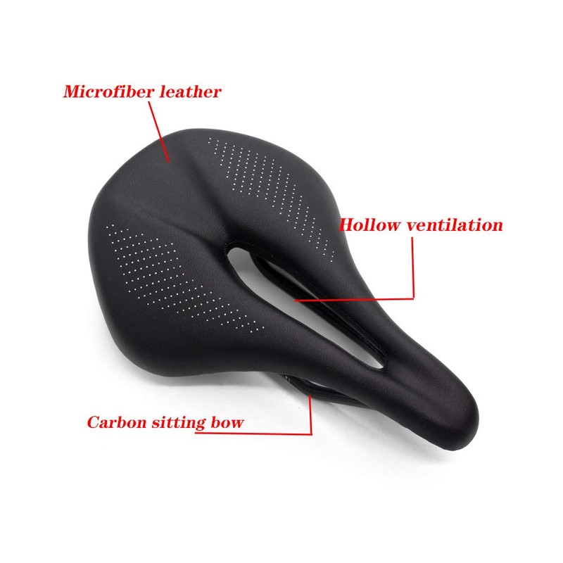 QIKU Super Lightweight Carbon Fibre Saddle 3K Cushion Black (240-143)