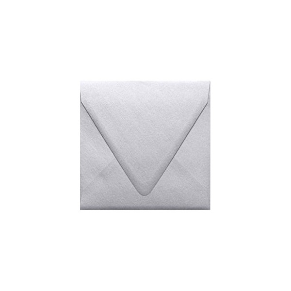 6 1/2 x 6 1/2 Square Contour Flap Envelopes - Silver Metallic (50 Qty) | Perfect for Invitations, Announcements, Greeting Cards, Photos | 1855-06-50