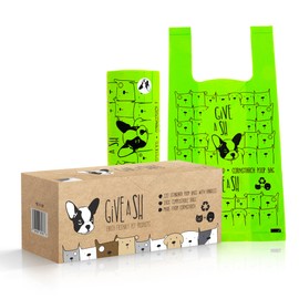Certified Home Compostable Dog Poop Bags with Handles - 10% to Charity - ASTM D6400 & EN 13432 Compliant - 120 x Large Plant Based Compostable Poop Bags (1 Pantry Roll)