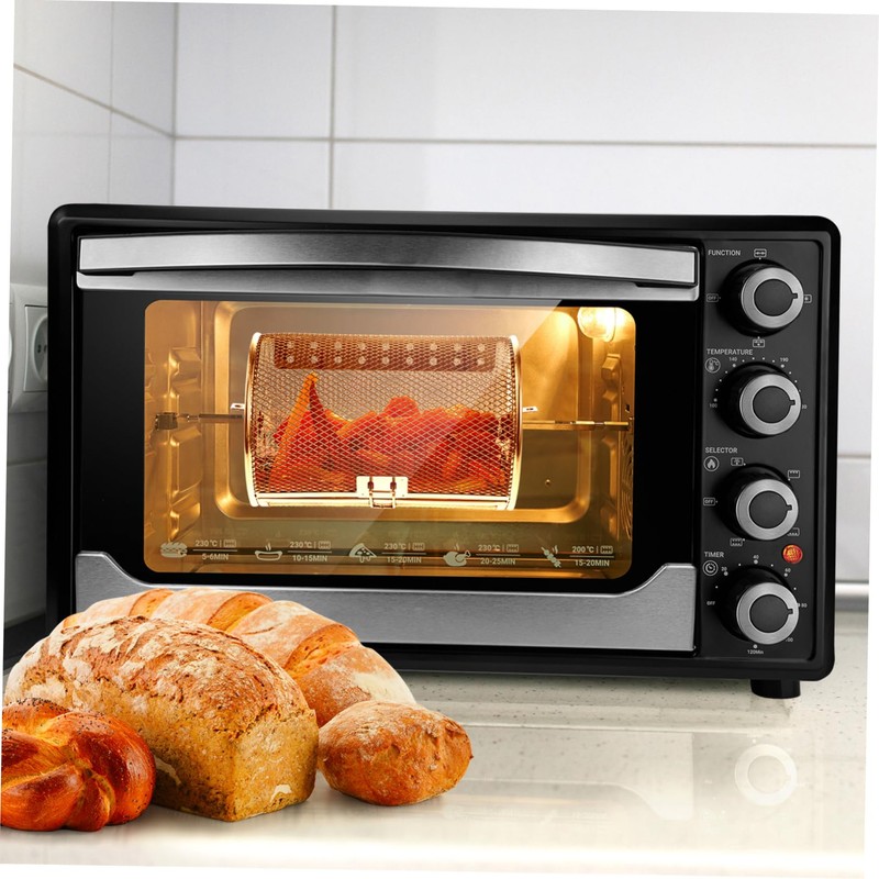 SHOWERORO Air Fryer Accessories Rotating Grill Oven Basket Stainless Steel