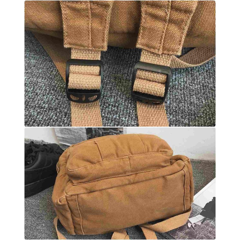 GAMLFL Military Green Canvas Backpack for Women & Men Retro