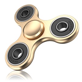 Coolden Fidget Spinner EDC Hand Spinner Fidget Metal Toy Stainless Steel Bearing 2-5 Minutes High Speed Finger Spinner Toy ADHD Anti Anxiety Tri-Spinner Fidget Toys for Children Gold
