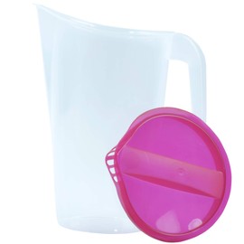 Home Line Juice Jug 1.75 L - Water Jug with Fixed Lid - Drinks Jug with Drip-Free Spout - Water Carafe Fridge Jug Juice Dispenser (Red (Pack of 1))