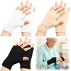Yearntown 3 Pairs Elderly Skin Thin Protector Gloves Tone Fingerless