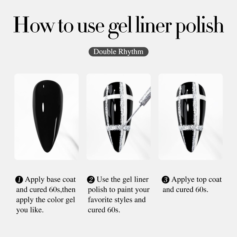 Double Rhythm 15 Ml Metallic Gel Liner Nail Art Gel