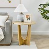 espidoo Round Side Table Modern Wooden: 25" End Table with