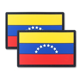 QQSD Venezuela Flag Patch Venezuelan Tactical Patch - PVC Hook and Loop Fastener Patch, 2 Pack