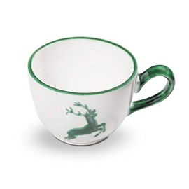 GMUNDNER KERAMIK Coffee Cup Smooth Capacity 0.19 Litres Green Deer Crockery Handmade in Austria