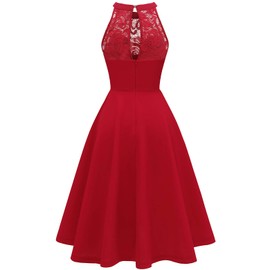 Bbonlinedress Women’s Evening Dresses, Elegant, for Wedding Guest, Festive Dress, Halterneck, Confirmation, Youth Ceremony, Bridesmaid Dresses, Cocktail Dress, Party Dress, 01-red