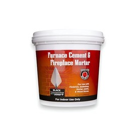 Meeco's Red Devil 1334 Black Furnace Cement & Fireplace Mortar - High-Temperature Silicate Cement for FireBrick, Gasketing, Mortar Joints & Wood Stoves (32 fl oz) - Ready to Use - Made in The USA