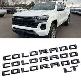 3pack OEM Colorado & LT Emblem 3D Letters Badges fits Replacement for 2019-2025 Colorado 84113503 85594766 (Gloss Black)