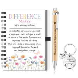 Sinmoe 3 Pcs Thank You Gifts for Colleagues Women Leaving Gifts Include Motivational Notebook, Inspirational Ballpoint Pen and Keyring for Men Teacher Employee Coworker (Difference)