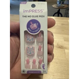 imPRESS Press On M No Glue Pedi 24 Nails Brave Hearts