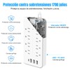 FANDBO 12 en 1 Regleta Multicontacto Extension USB, con 8