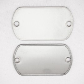 Military Army Blank Dull  Finish Two Hole Dog Tag Set of 2
