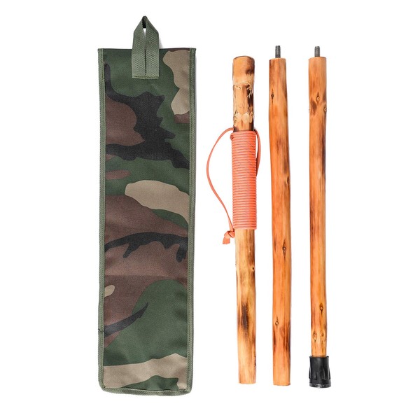 FOREST PILOT 3 Pieces Detachable Fir Wood Walking Stick Wolf