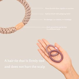 WACHLL Hair Ties for Women Girls, 15 Pcs Elastics Hair Bands Ponytail Holders for Thick Hair, No Damage No Crease Hair Elastics